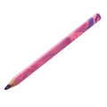 Pink and purple pencil with a marbled design on a white background