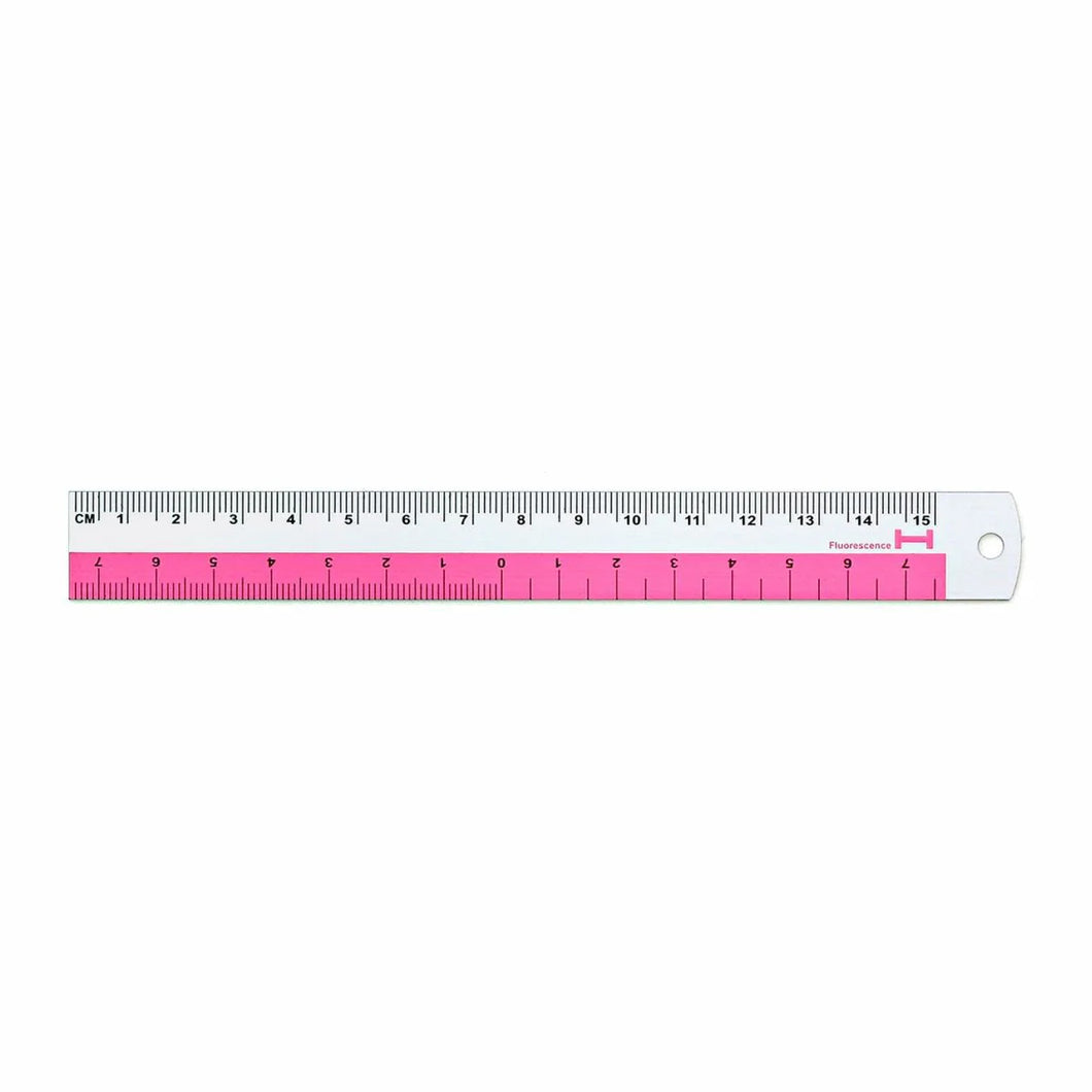 Ruler Pink Stripe Aluminium Hightide 15cm