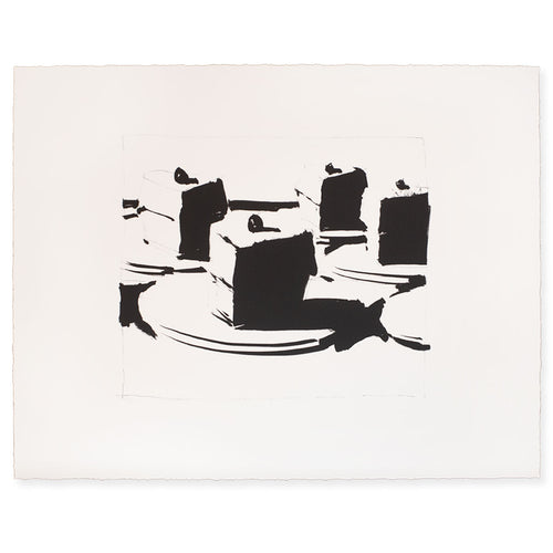 Black and white abstract art on a white background