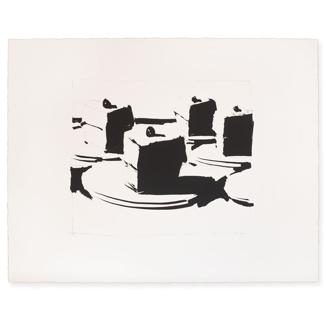 Black and white abstract art on a white background