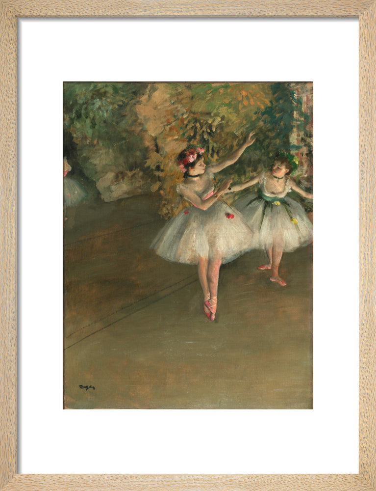 Two Dancers on a Stage (art print, small, natural)