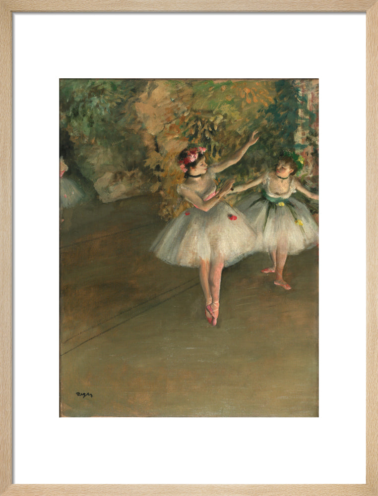 Two Dancers on a Stage (art print, medium, natural)