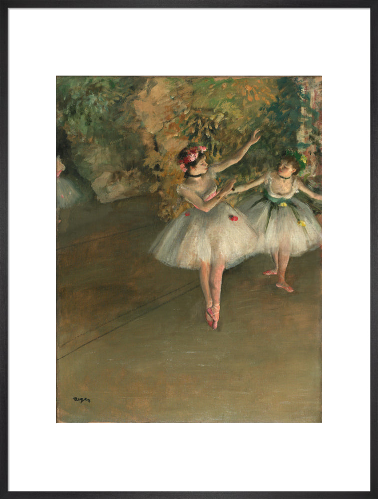 Two Dancers on a Stage (art print, extra large, black)