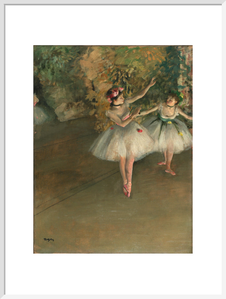 Two Dancers on a Stage (art print, extra large, white)