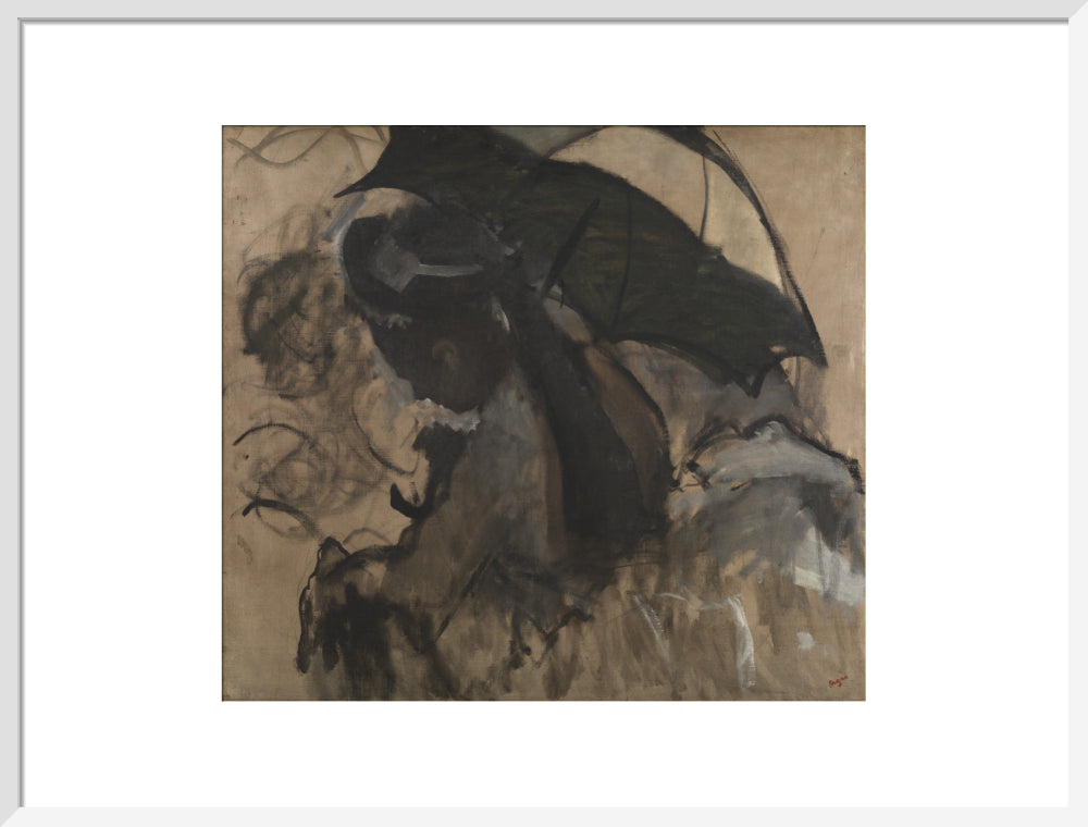 Lady with a Parasol (art print, large, white)