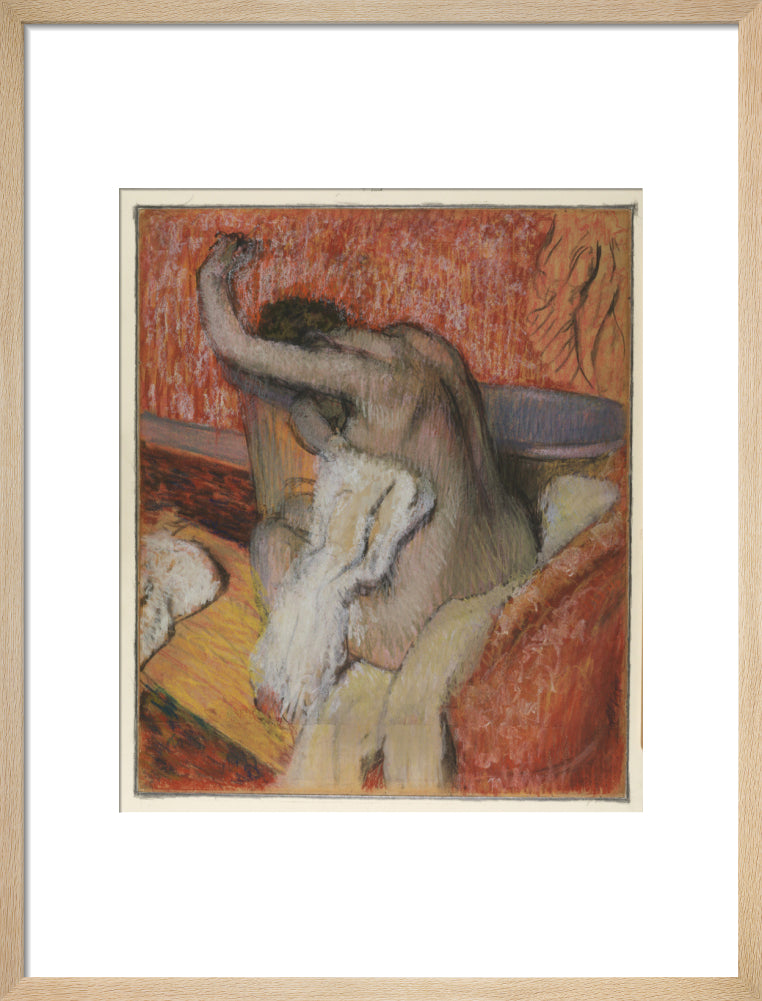 After the Bath - Woman Drying Herself (art print, medium, natural)