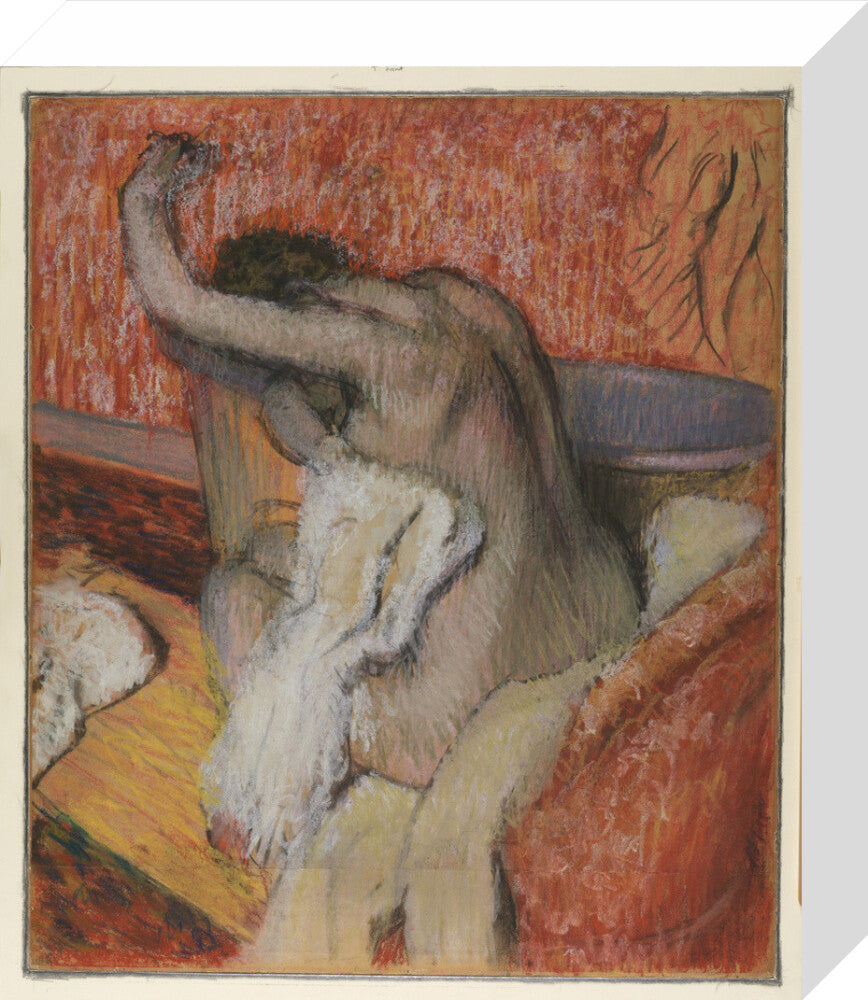 After the Bath - Woman Drying Herself (stretched canvas, small, unframed)