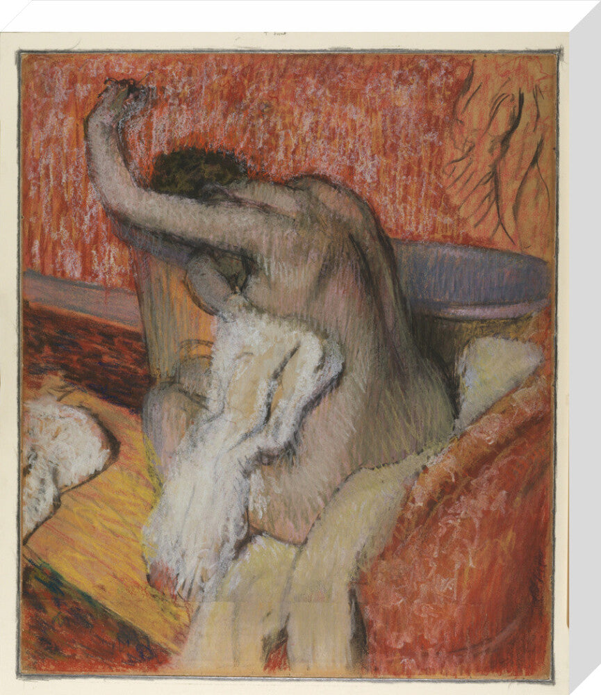 After the Bath - Woman Drying Herself (stretched canvas, medium, unframed)