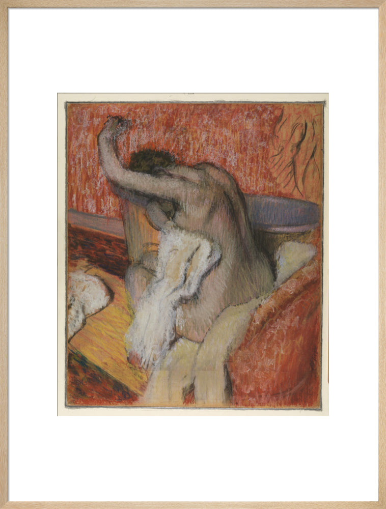 After the Bath - Woman Drying Herself (art print, extra large, natural)