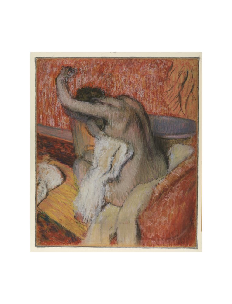 After the Bath - Woman Drying Herself (art print, extra large, unframed)