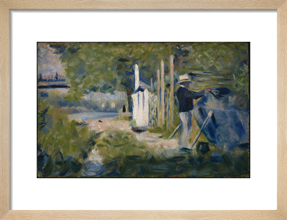 Man Painting a Boat (art print, small, natural)