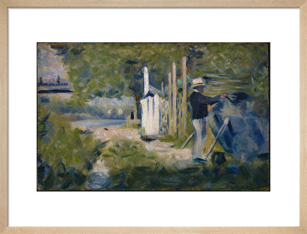 Man Painting a Boat (art print, medium, natural)