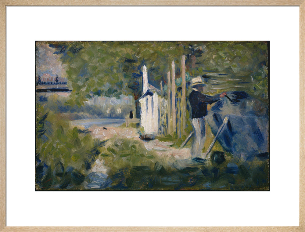 Man Painting a Boat (art print, large, natural)