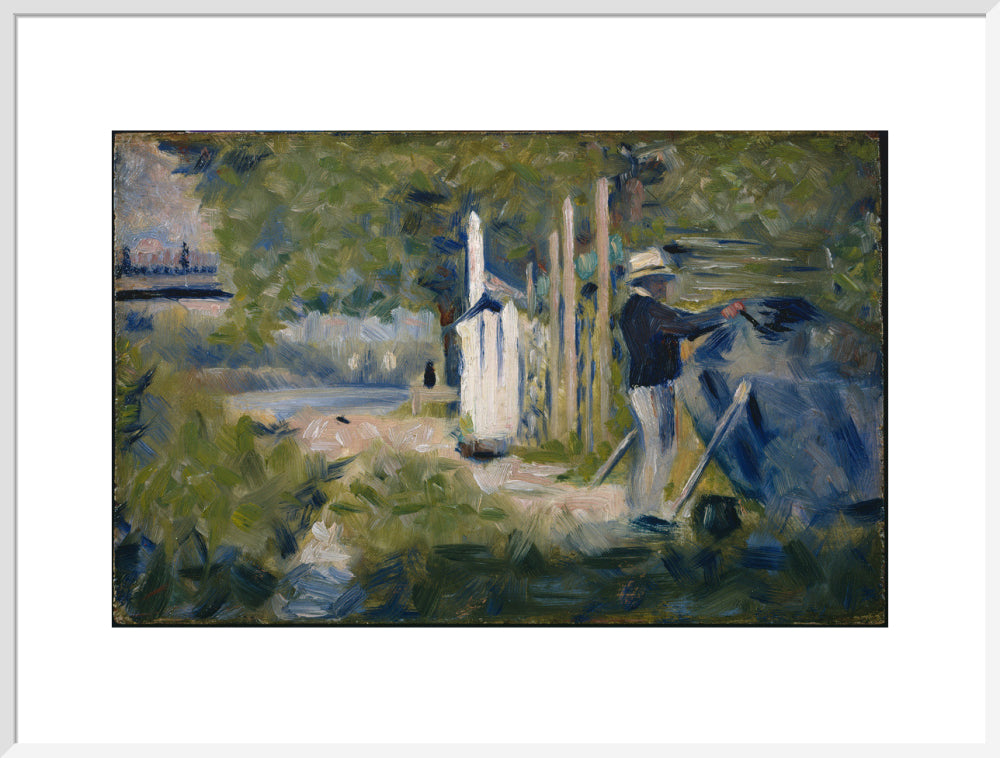 Man Painting a Boat (art print, extra large, white)