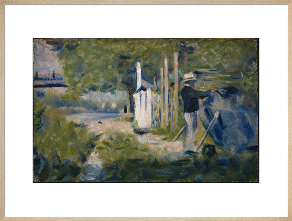 Man Painting a Boat (art print, extra large, natural)