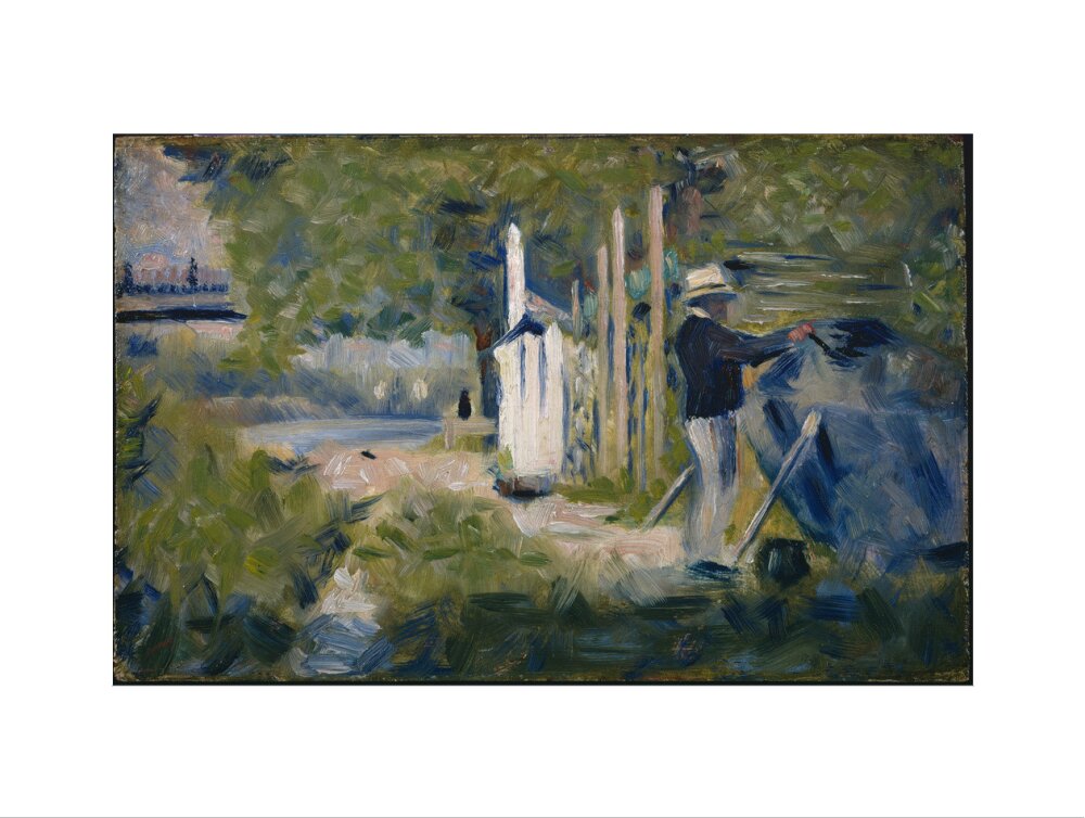 Man Painting a Boat (art print, extra large, unframed)