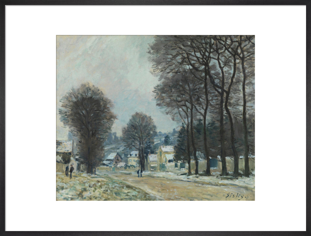 Snow at Louveciennes (art print, extra large, black)