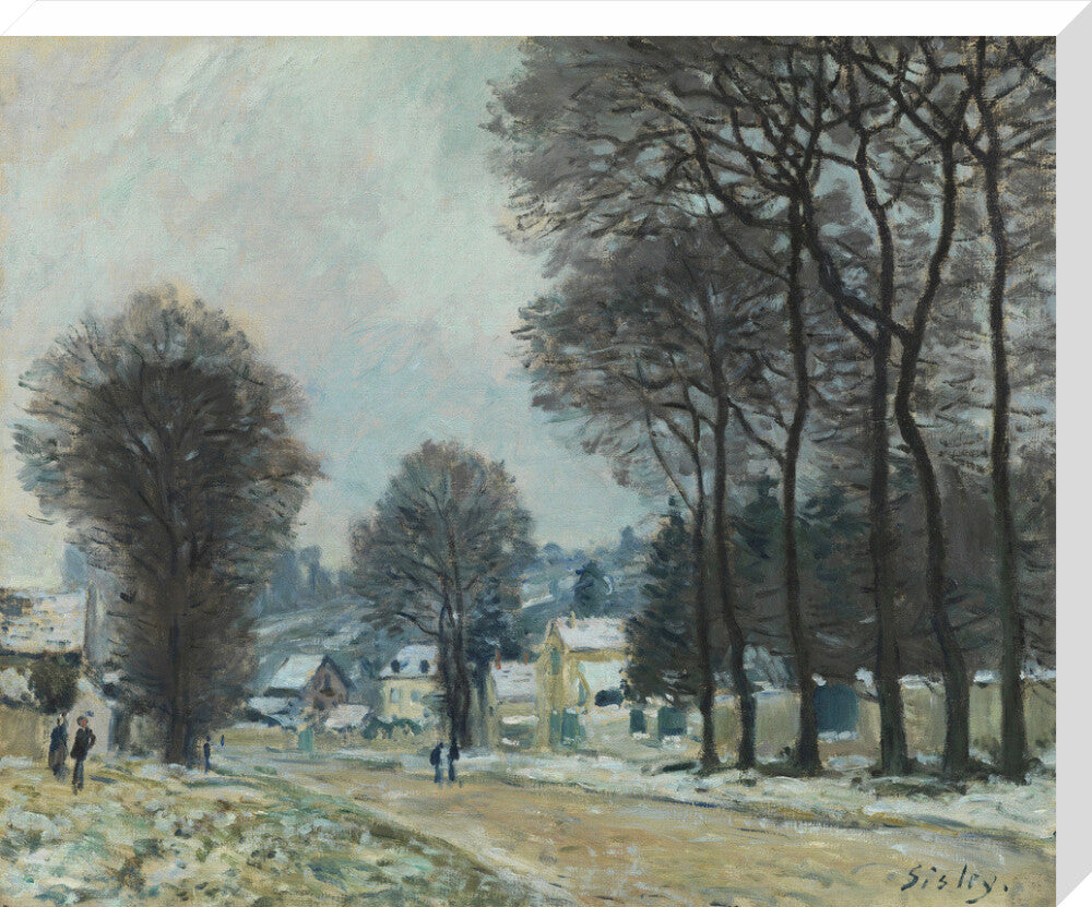 Snow at Louveciennes (stretched canvas, large, unframed)
