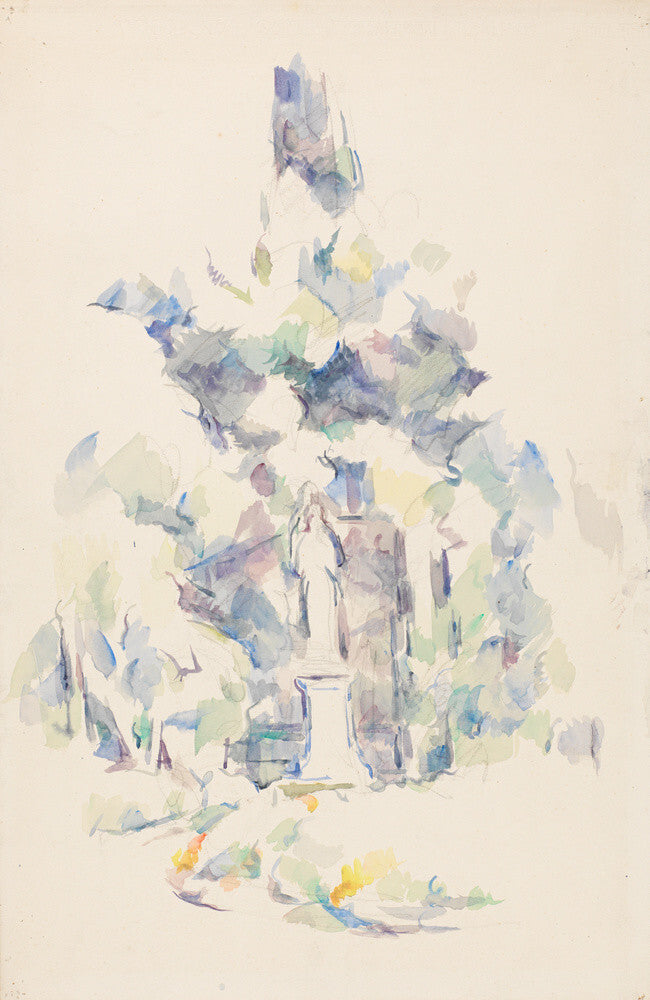 Statue under trees