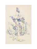 Statue under trees (art print, small, unframed)