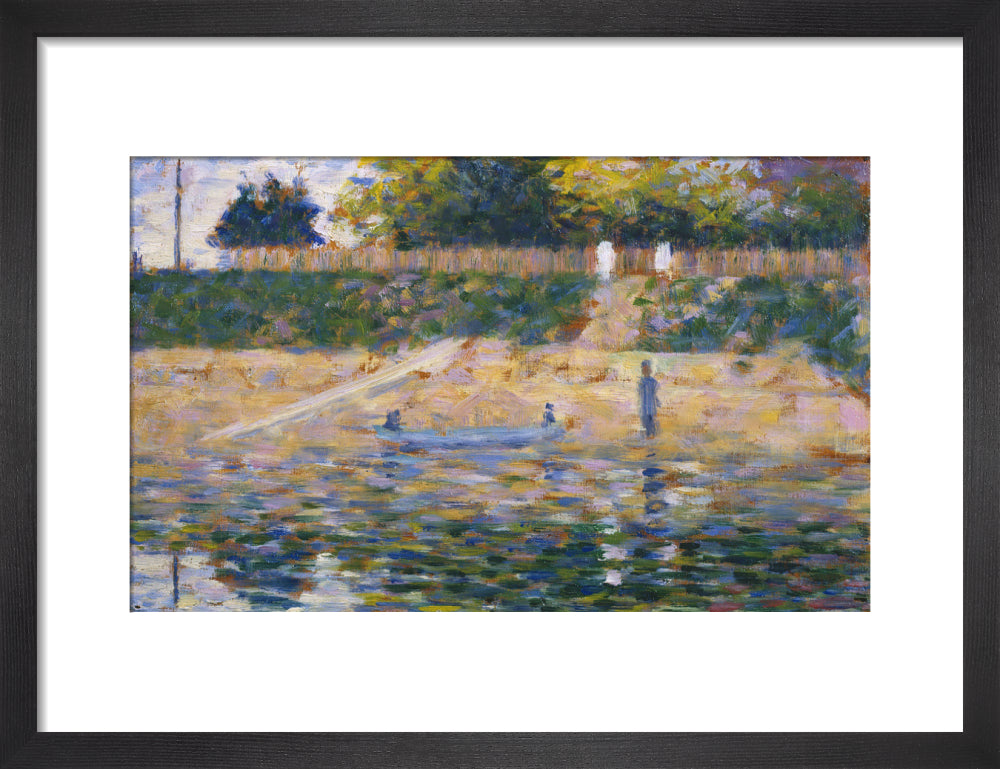 Boat by the Riverbank (art print, small, black)