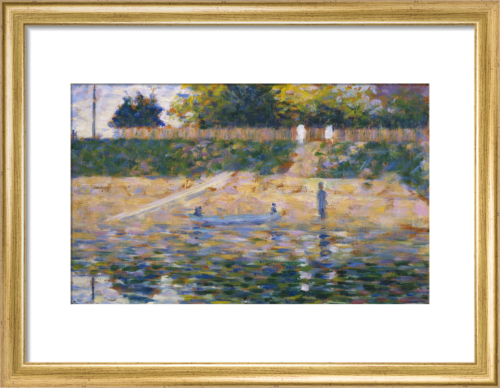 Boat by the Riverbank (art print, small, gold)