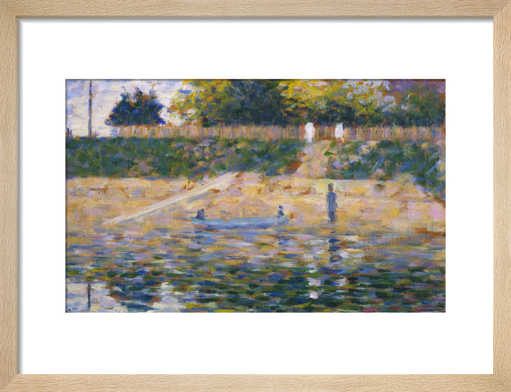 Boat by the Riverbank (art print, small, natural)