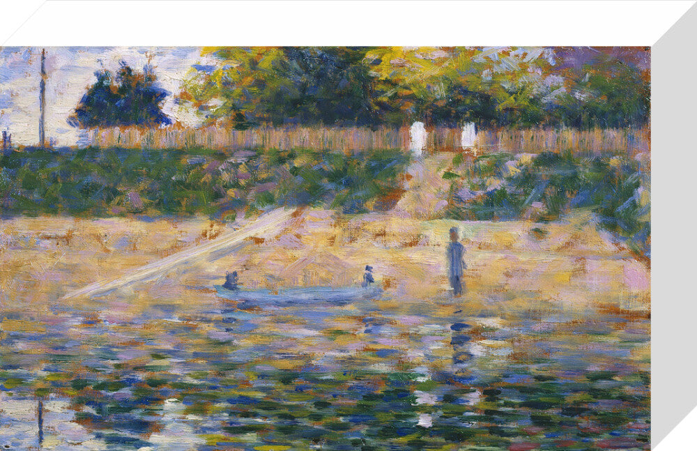 Boat by the Riverbank (stretched canvas, small, unframed)
