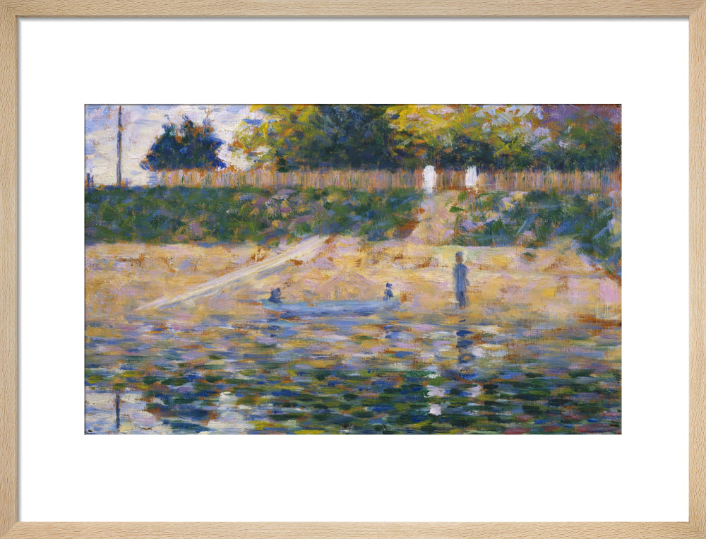 Boat by the Riverbank (art print, medium, natural)