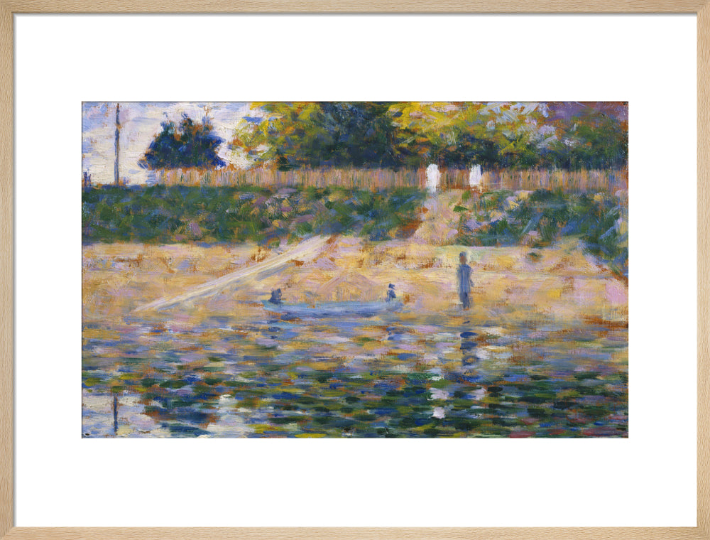 Boat by the Riverbank (art print, large, natural)