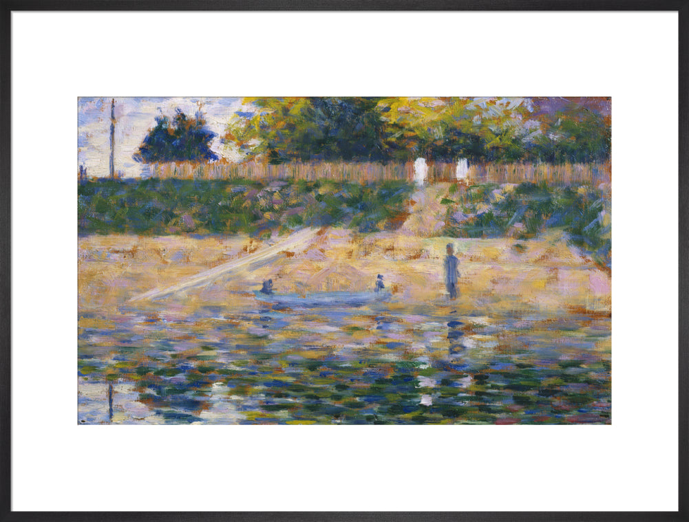 Boat by the Riverbank (art print, extra large, black)