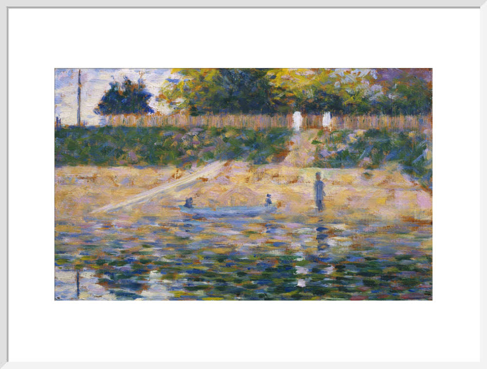 Boat by the Riverbank (art print, extra large, white)