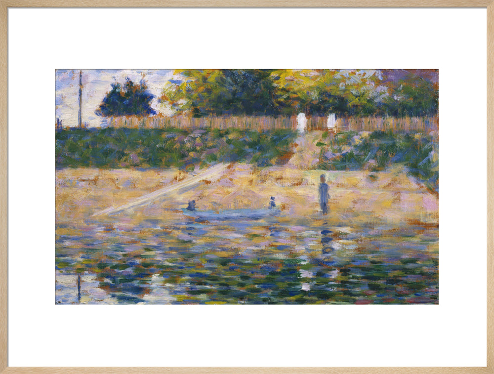 Boat by the Riverbank (art print, extra large, natural)