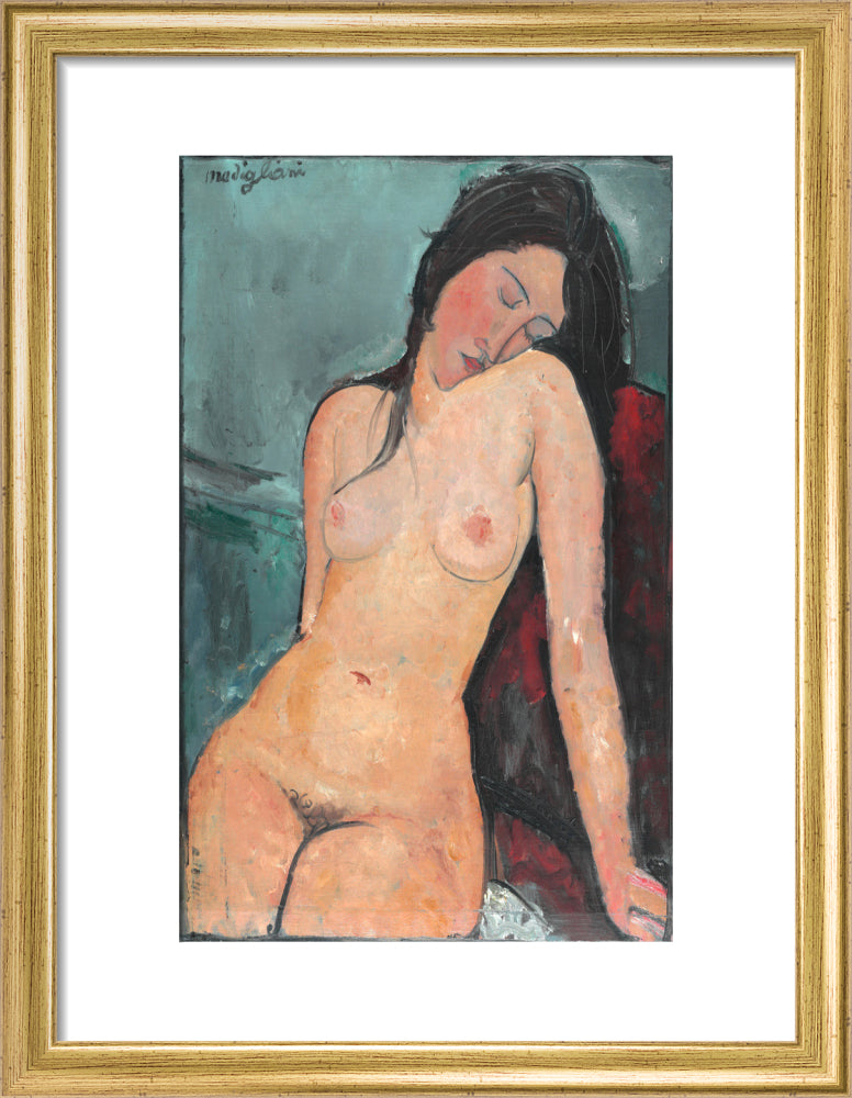 Female nude (art print, small, gold)