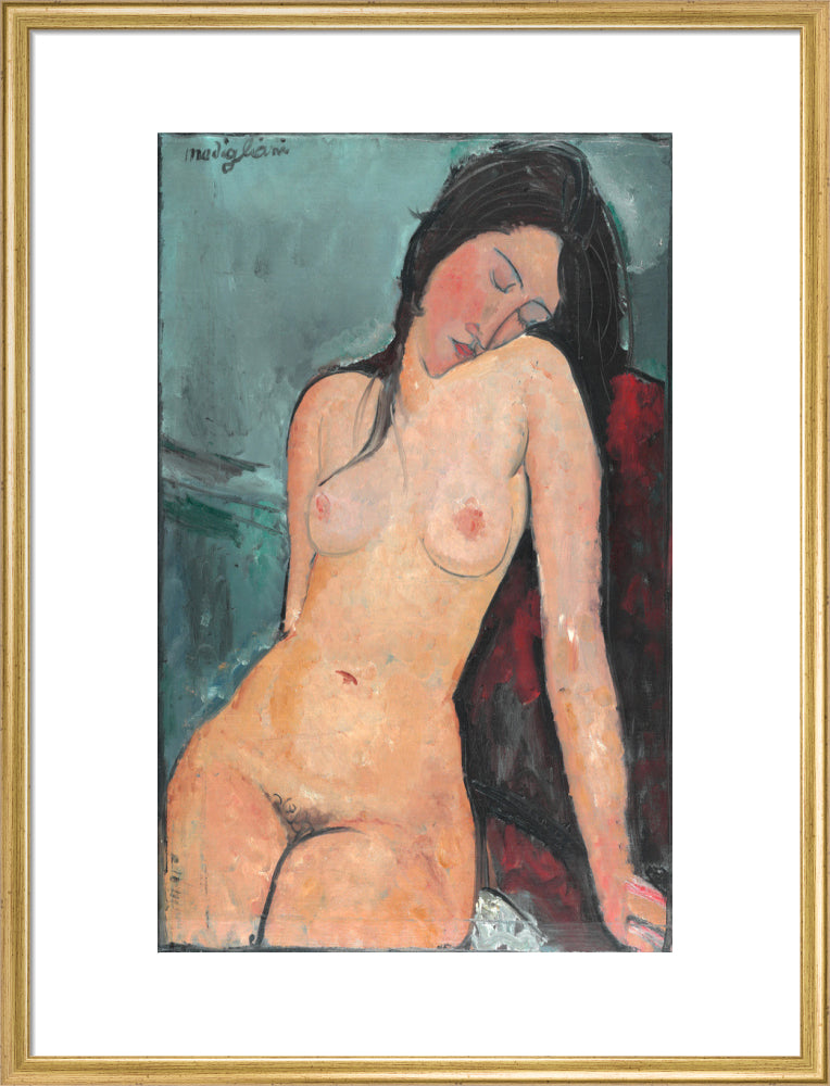 Female nude (art print, large, gold)