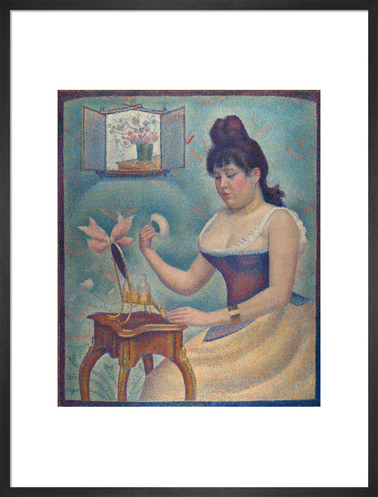 Young Woman Powdering Herself (art print, large, black)