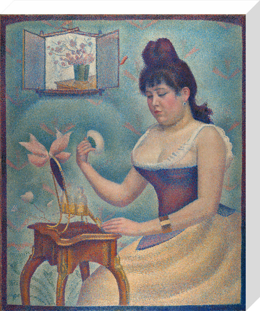 Young Woman Powdering Herself (stretched canvas, medium, unframed)