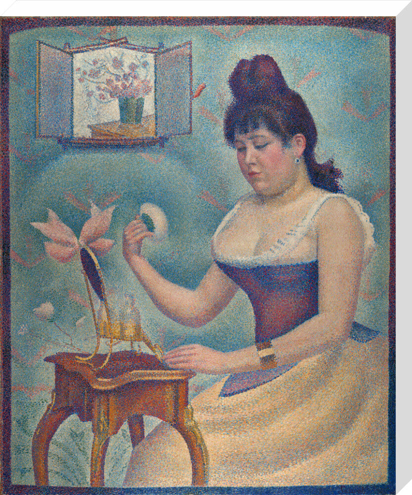 Young Woman Powdering Herself (stretched canvas, large, unframed)