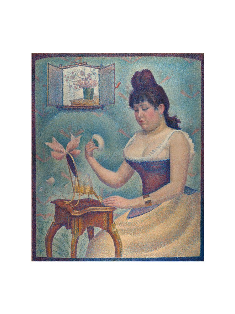 Young Woman Powdering Herself (art print, extra large, unframed)