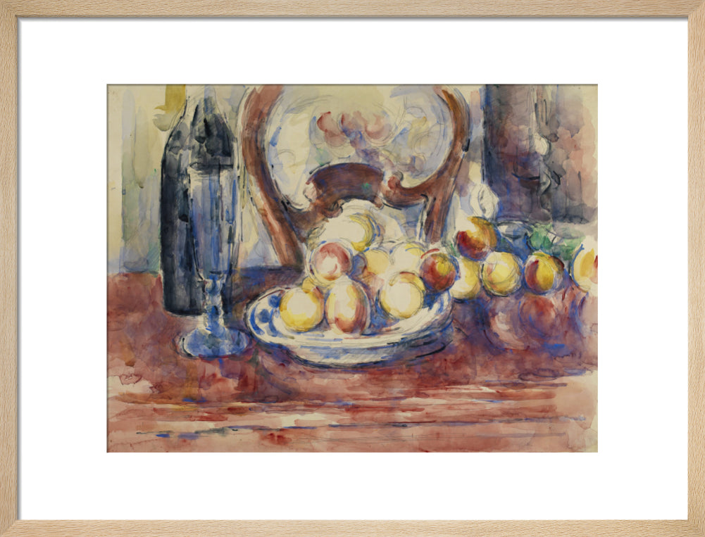 Apples, Bottle and Chairback (art print, medium, natural)
