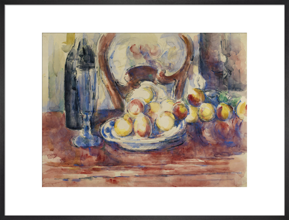 Apples, Bottle and Chairback (art print, extra large, black)