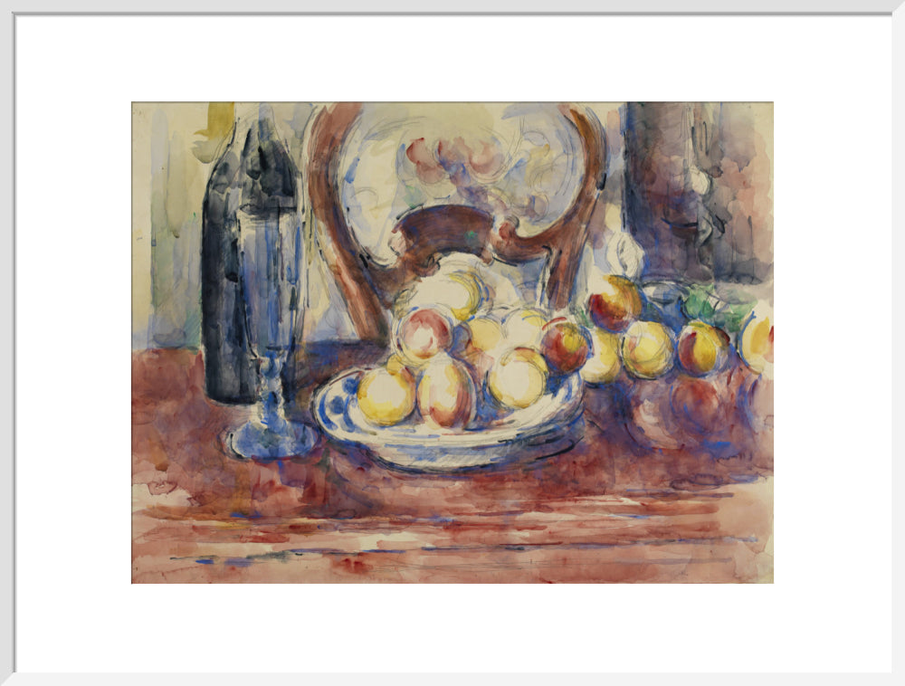 Apples, Bottle and Chairback (art print, extra large, white)