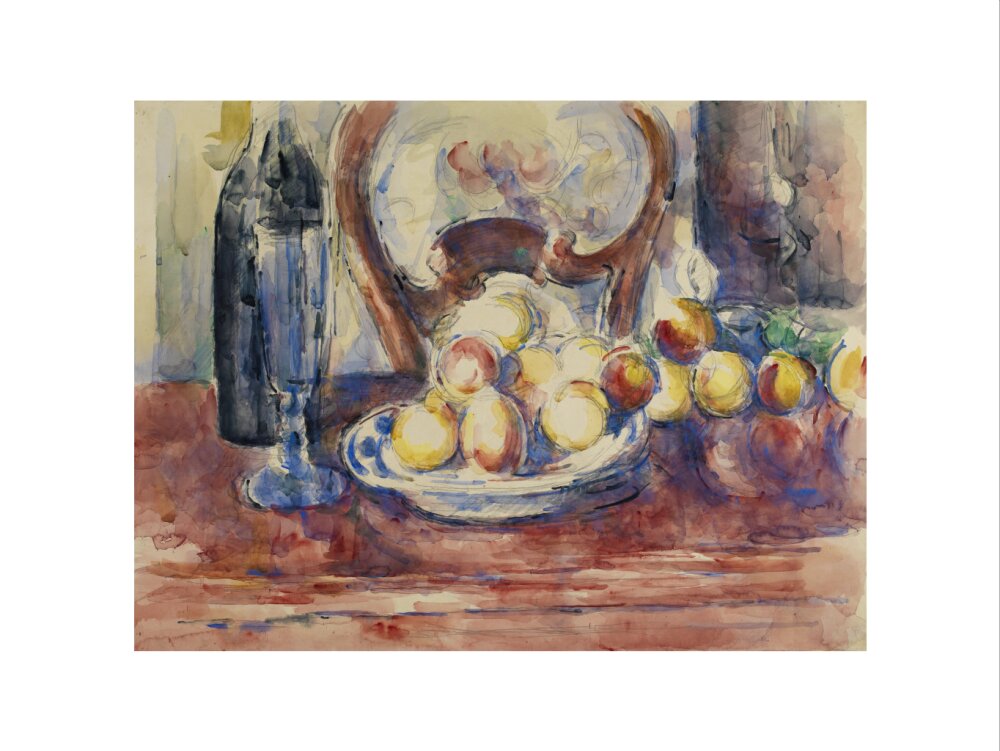 Apples, Bottle and Chairback (art print, small, unframed)