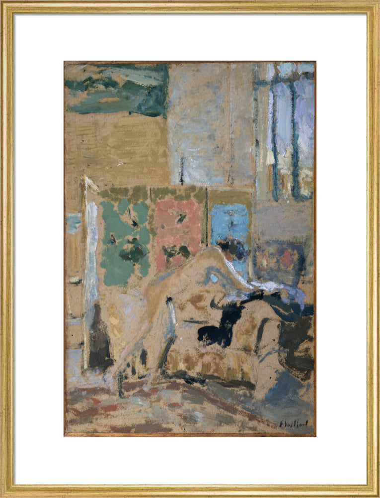 Interior with a Screen (art print, large, gold)