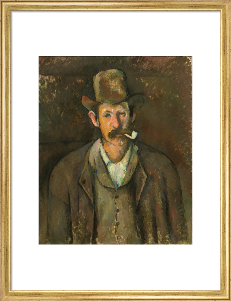 Man with a Pipe (art print, medium, gold)