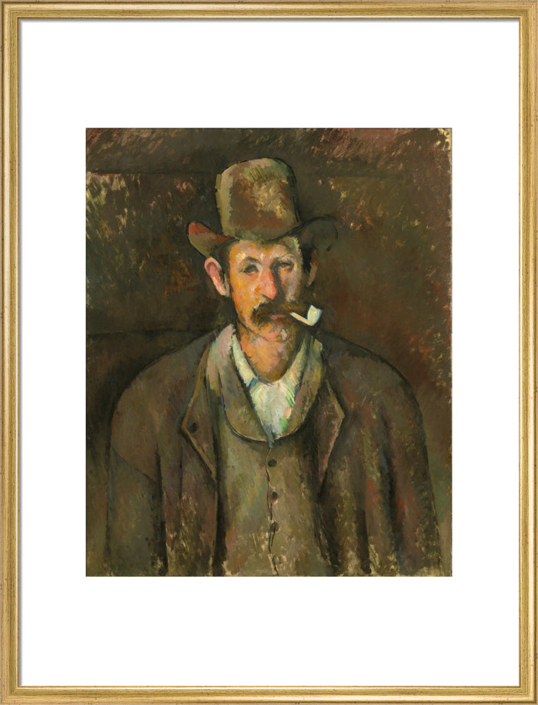 Man with a Pipe (art print, large, gold)