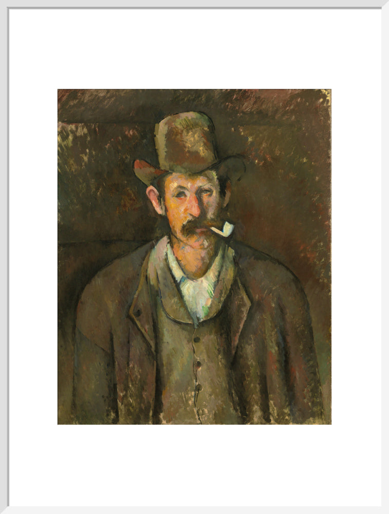 Man with a Pipe (art print, extra large, white)