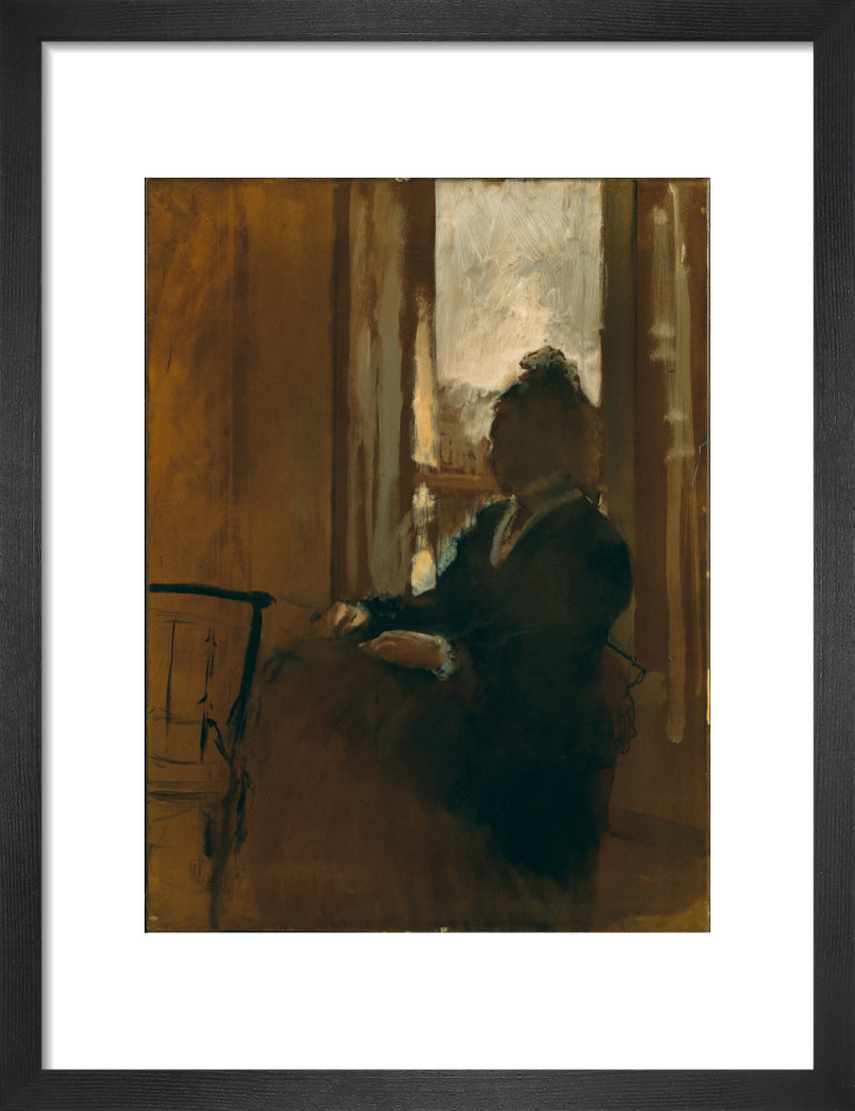 Woman at a Window (art print, small, black)