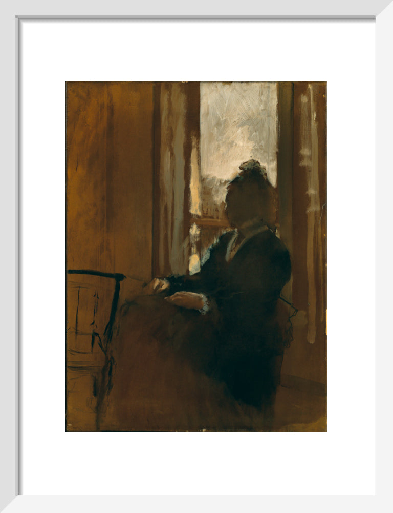 Woman at a Window (art print, small, white)