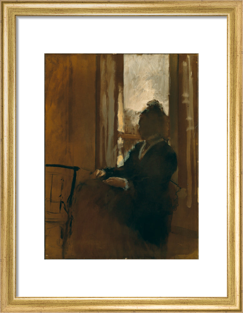 Woman at a Window (art print, small, gold)